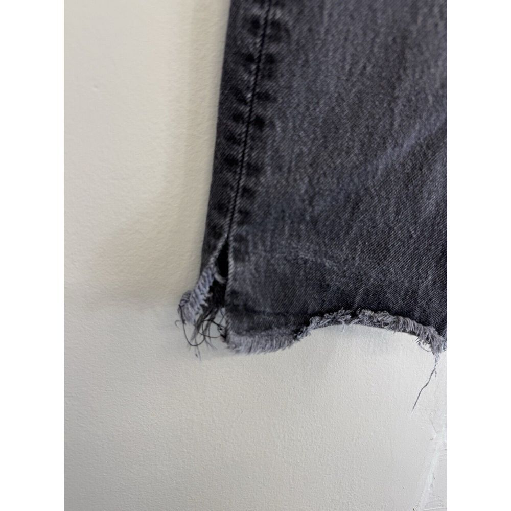 Reformation Crop Cigarette Euphrates Raw Hem Frayed Charcoal‎ Black - Picture 4 of 16